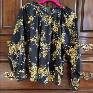 Blu Pepper Black and Yellow Floral Blouse